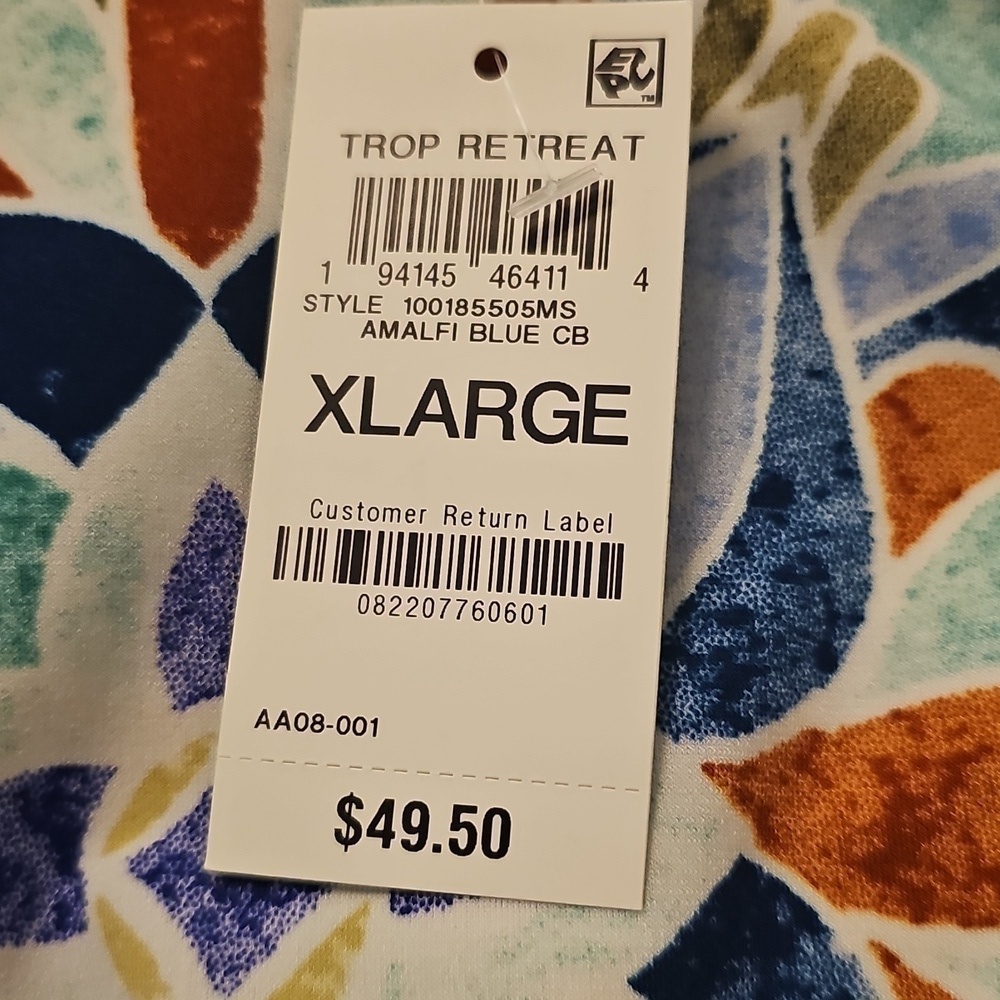 New JM Collection Colorful Roomy Drapey Tunic Teal  XL/XXL - Picture 8 of 11